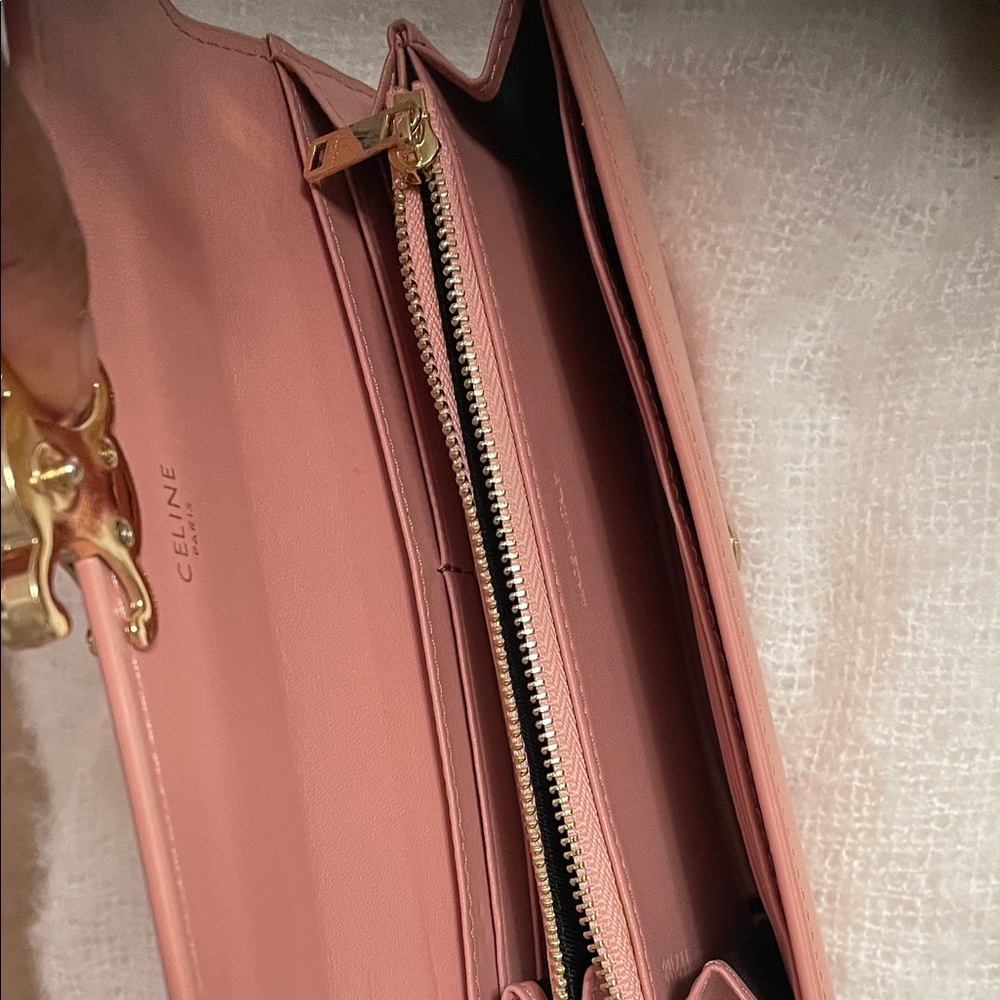 Celine Blush Leather Wallet with Gold Accent - Picture 7 of 8